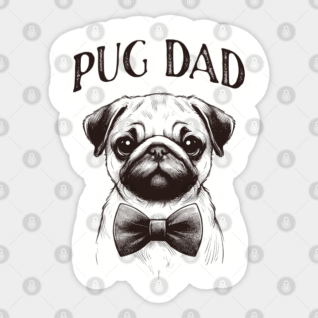 Pug Dad Sticker by Yopi